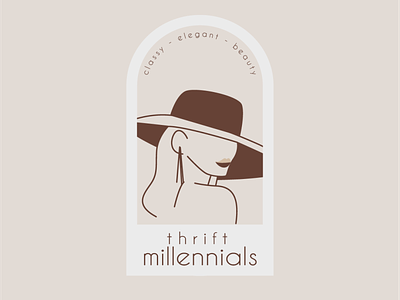 thrift millennials logo app beauty beauty logo branding brown classy logo design elegant design elegant font identity logo logodesign logotype minimal typography vector