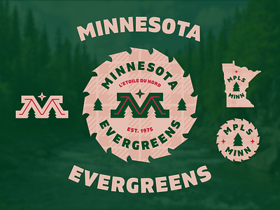 Minnesota Evergreens branding design graphic design logo logo badge minnesota nafaproject sportsbranding