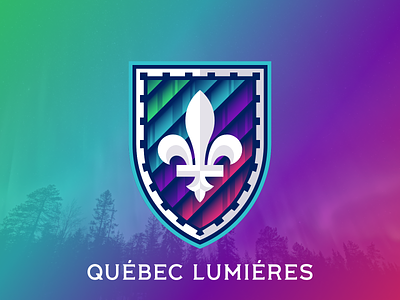 Québec Lumiéres aurora branding design graphic design logo nafaproject northern lights quebec sports sports logo sportsbranding