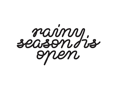 Rainy Season calligraphy design lettering line simple type typography