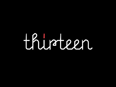 Thirteen calligraphy lettering line simple type typography