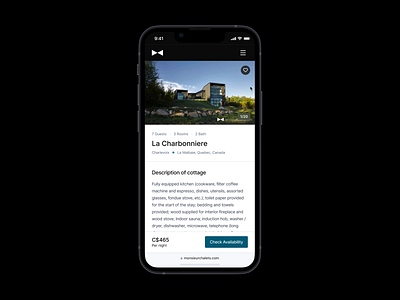 MonsieurChalets ✶ Mobile Responsive black clean design estate landing page mobile mobile app mobile layout mobile responsive product property responsive responsive mobile ui ux