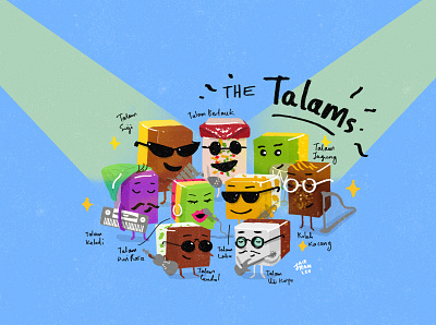 Kuih Talam artwork cartoon character color dessert digital artwork digital painting drawing editorial education food graphic illustration illustration malaysianfood