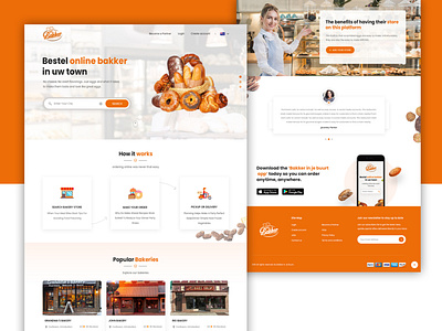 bakery Food Online bakery bakker design food mockup online food photoshop typography ui ux web website