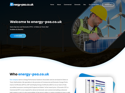 Homepage design energy mockup photoshop solar solar energy typography ui ux web web designs website wind wind energy wind turbine