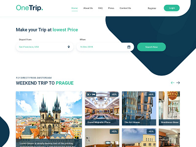 OneTrip design hotel hotel booking photoshop tour tour guide travel trip trip planner typography ui ux web