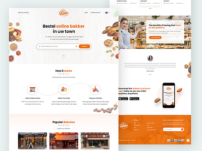 Online Bakery Stores animation baker bakery bakery food bakery logo branding design food online grocery store illustration mockup online delivary photoshop typography ui ux web website