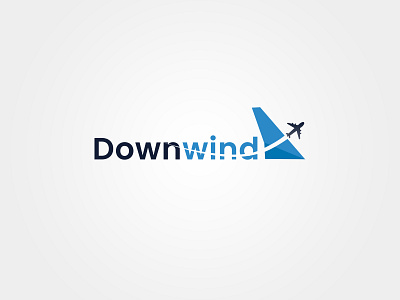 Downwind Logo aircraft airline branding design icon illustration logo logodesign mockup photoshop typography ui ux vector web website