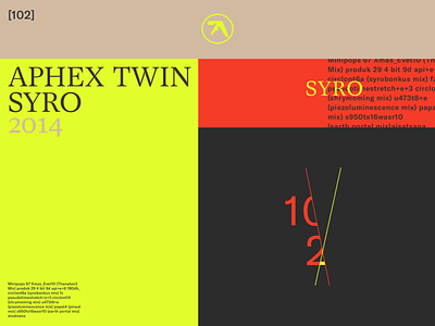 Aphex Twin - Syro album artwork album cover branding design flat graphic design icon illustration interface landing lettering logo minimal type ui ux vector web website