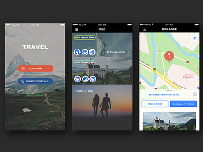 Travel app ui ios sketch ui