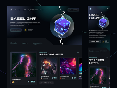 Cryptocurrency & NFTs Design Concept 💰 auction bitcoin blockchain coin crypto currency darkui design finance invest landingpage mobile money nft nfts product design token ui wallet website