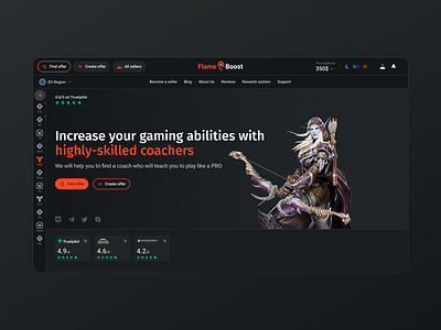 Online gaming marketplace platform - announce design gaming ui ux design web