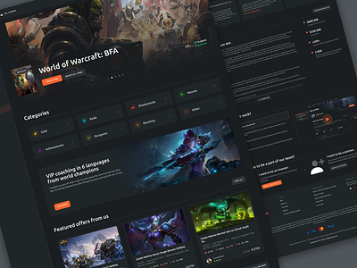 Gaming platform - Homepages dark theme gaming ui ux web design webdesign