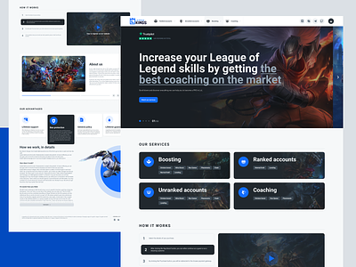 LeagueKings: Gaming E-commerce. Homepage e commerce esports game gaming gaming marketplace league of legends lol ui ux web design wow