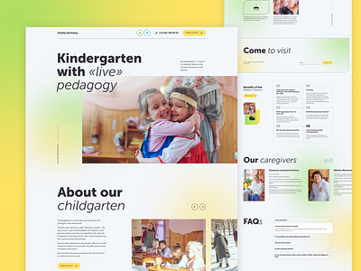 Waldorf kindergarten landing page UI