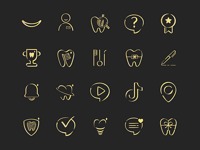 Icons for dentistry branding clinic dentistry design icon ivano frankivsk logo teeth ui ukraine vector