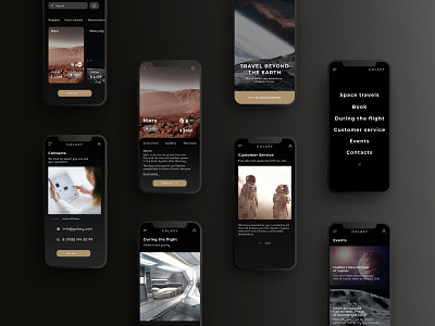 Space travel mobile app #1 app black dark dark app mobile order space tours travel ui ux ux design uxui website