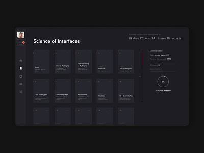 Science of Interfaces - redesign of the lesson page black dark dashboard dashboard ui design goodui interface lesson study ui ui ux uidesign uiux uiuxdesign ux uxui web