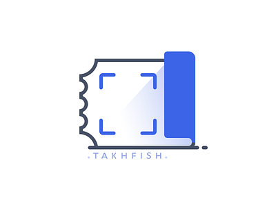 Takhfish Logo blue blue logo bluelogo discount discounts illustration logo design logodesign qr qr code qrcode ticket