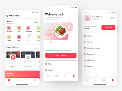 Food Delivery account app application create account credit design drink food food and drink food app login profile register sign in signup takeaway takeout ui uiux ux