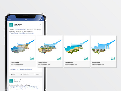 Facebook Campaign Cyprus Paradise advertising branding concept design facebook concept layout social media tourism