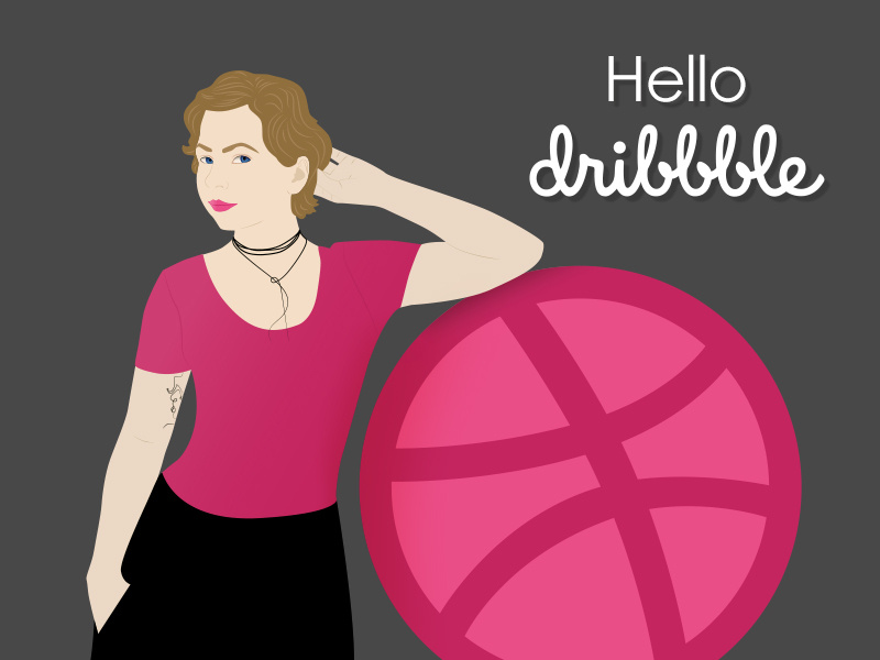 Hello Dribble First Shot design illustration vector hello dribble