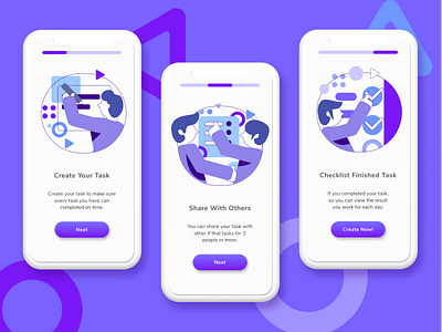 Onboarding Task App flat flatdesign gradient icon illustration ilustration iphone iphonex landing page mobile onboarding ui ux