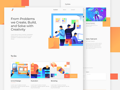 Portfolio Exploration gradient gradients homepage illustration ilustration landing page portfolio ui web design website