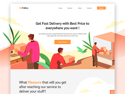 Deliver Everything Website box deliver delivery gradient gradients homepage icon illustration ilustration isometric landing page service app ui web design website