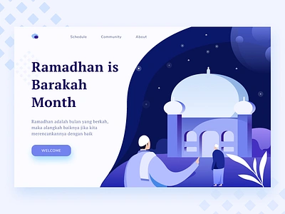 Ramadhan Landing Page Exploration build building gradients homepage illustration landing page muslim muslims ramadhan web design website