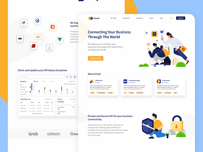 API Store Homepage api api store apis code flat design gradients homepage illustration ilustration landing page ui web design website