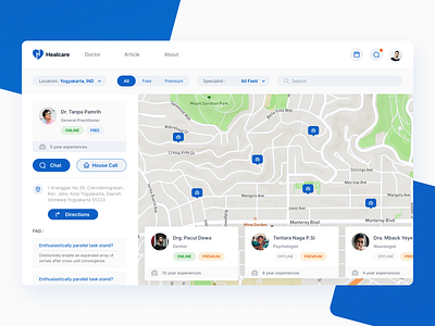 Healcare Search Doctor Dashboard