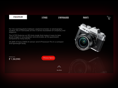 Fujifilm X-T20 branding design sketch 3 ui web