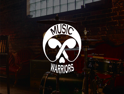 Music Warriors logo design logo music skull