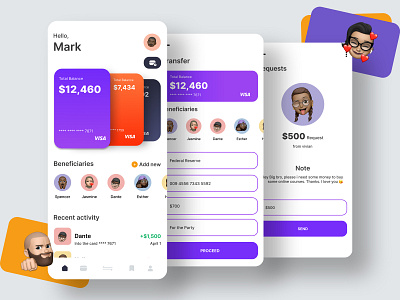 FINTECH mobile UI concept app apple branding business creative design figma fintech illustration mobile ui vector