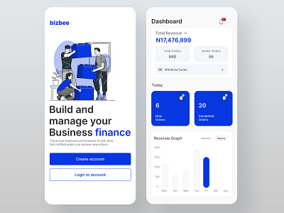 BIZBEE Dashboard UI branding business creative design figma fintech login mobile sales supply chain tech ui