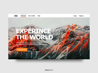 AIA UI adventures art business design landing page mountains photography travels typography ui web website