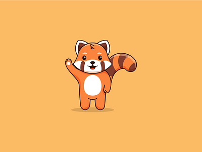 Red Panda - Hello!! animal animal character character character design design designanimal flat graphic illustration illustrator red panda
