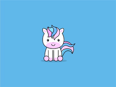 Little Unicorn animal animal character character desain design flat grafis graphic design illustration unicorn vector