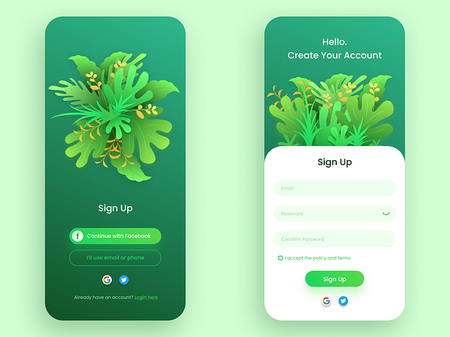 SignUp UI design by Wahyu Azizi on Dribbble