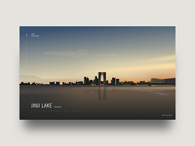 Jinji Lake view design illustration
