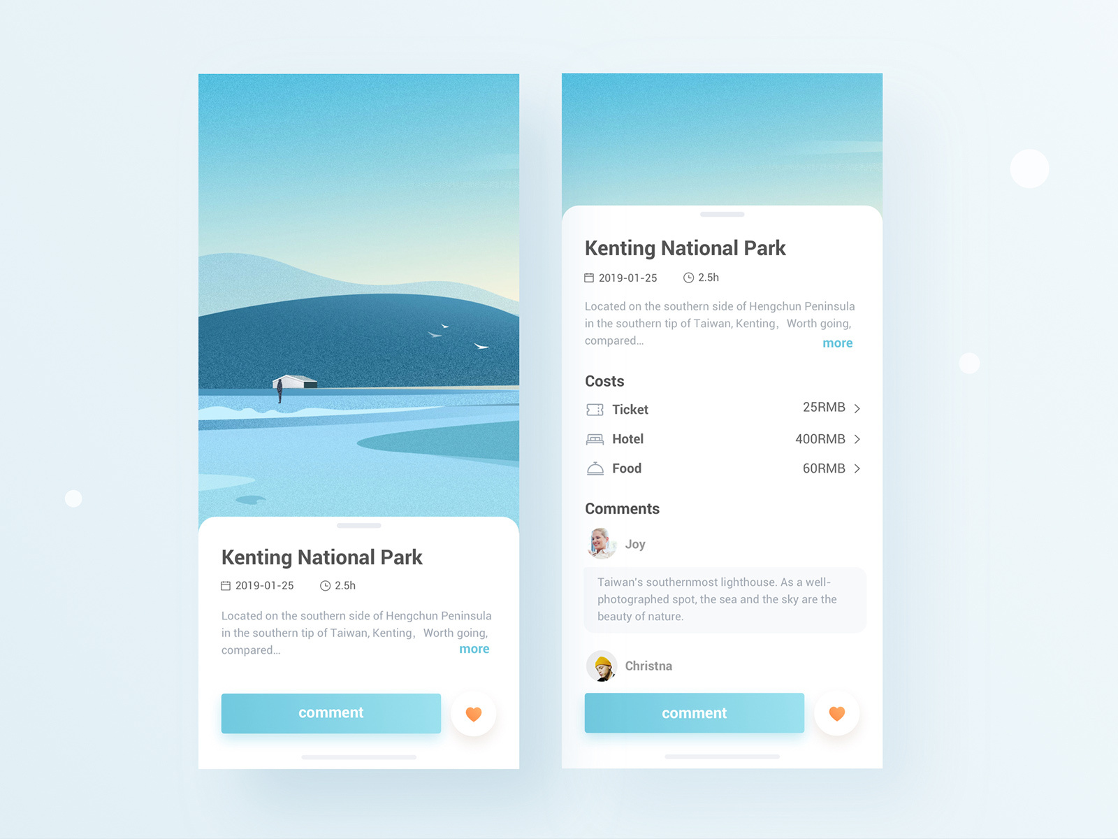 travel notes app by Cathy on Dribbble