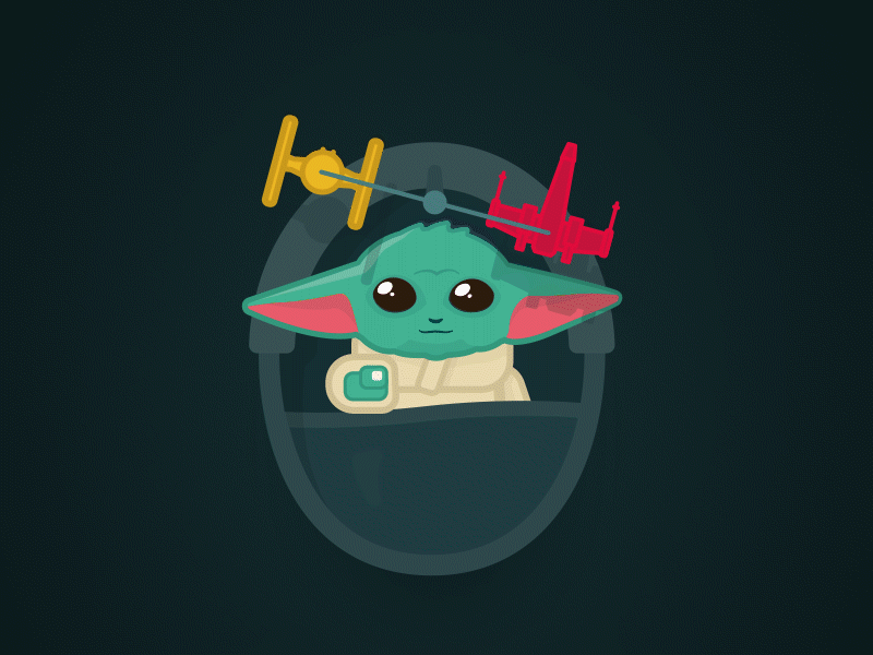 May the 4th be with you! after effects animation baby baby yoda bitpunk cradle illustration illustrator mandalorian star wars starwars starwarsday sticker vector yoda