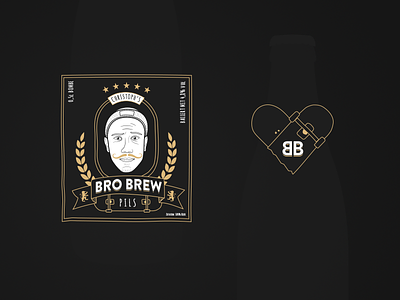 BRO BREW - Beer Label beer brobrew illustration label mustache pils product