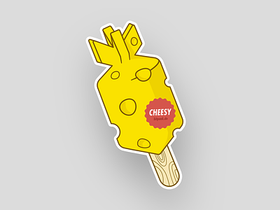 … cheesy! ai bitpunk bomb cheese cheese pop illustration stick sticker