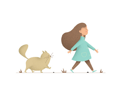 A walk character childrens illustration flat girl illustration photoshop