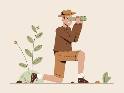 Boy scout character design flat illustration