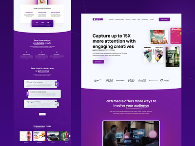 Eskimi - Landing Page Redesign b2b grid identity interface minimal startup ui ux web design website