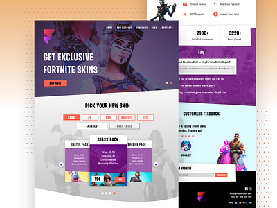 Fortnite Acc - Langing Page fortnite gaming interface ui ux web web design website