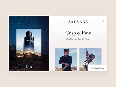 Dior Sauvage Shopping Experience — Perfume Page e commerce fashion identity landing page minimal perfume ui ux web design website website design